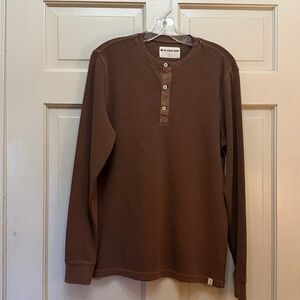 The Normal Brand Chocolate Waffle Knit Henley